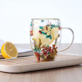 Caneca de Parede Dupla Floral 300mL - Lojas Condado