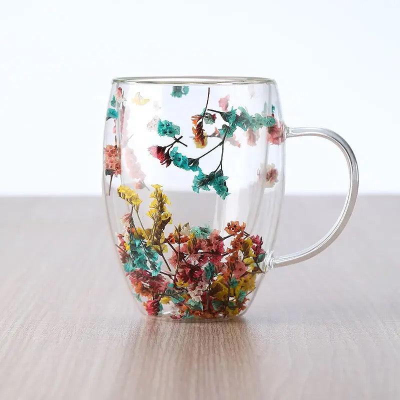 Caneca de Parede Dupla Floral 300mL - Lojas Condado