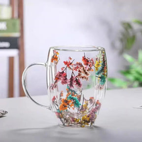 Caneca de Parede Dupla Floral 300mL - Lojas Condado