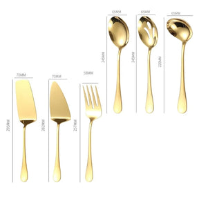 Kit Utensílios de Cozinha 6 Peças Inox Dourado