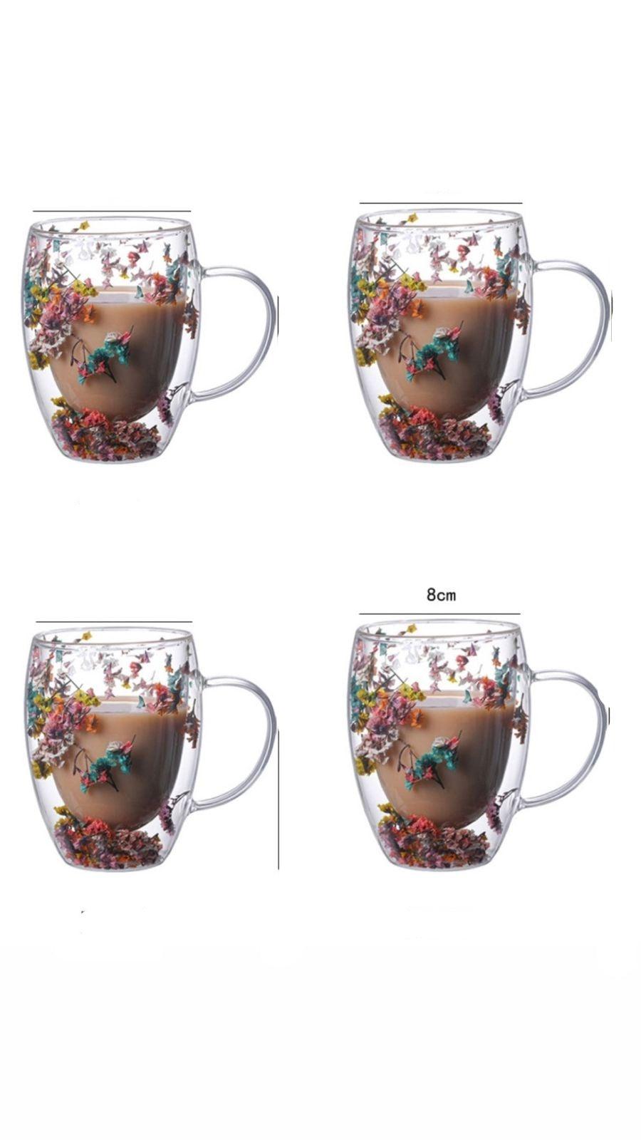 Caneca de Parede Dupla Floral 300mL - Lojas Condado