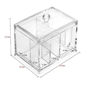 Caixa organizadora cotonete, algodão, cosmético transparente acrílico