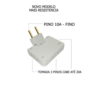 Adaptador Benjamin ( ARTICULADO ) 3 Saídas 10 E 20 AMPERES