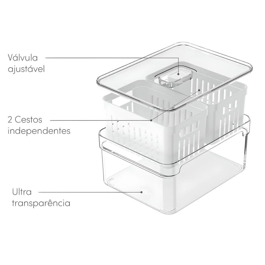 Organizadores de Geladeira Clear Fresh - Toda Linha