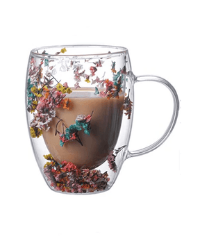 Caneca de Parede Dupla Floral 300mL - Lojas Condado