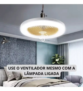 Ventilador com Luminária Posh 2 em 1 | Controle Remoto Incluso