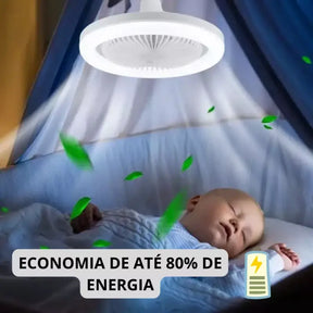 Ventilador com Luminária Posh 2 em 1 | Controle Remoto Incluso