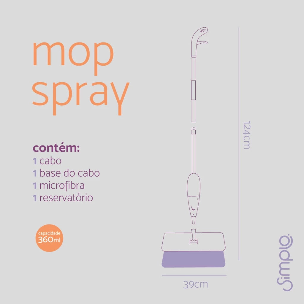 Mop spray limpeza com gatilho e dispenser - Simplo