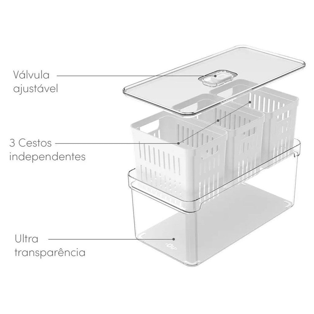 Organizadores de Geladeira Clear Fresh - Toda Linha