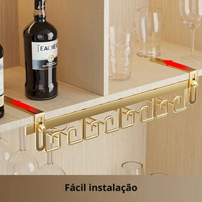 Suporte de Taças de Vinho em Aço Inoxidável - Organizador Sofisticado